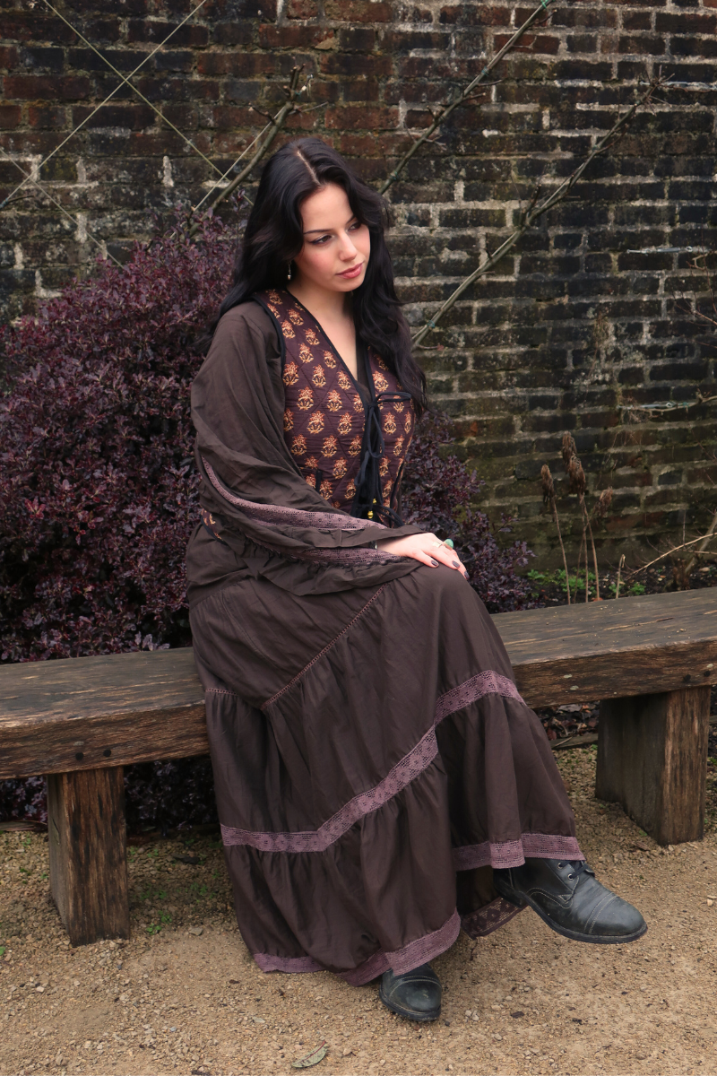 Pisces Crochet Skirt in Tuscan Brown