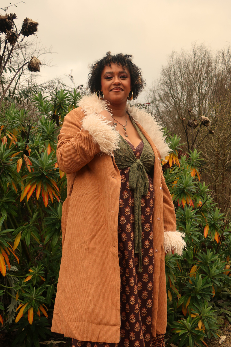 Janis Penny Lane Coat in Camel Brown Corduroy