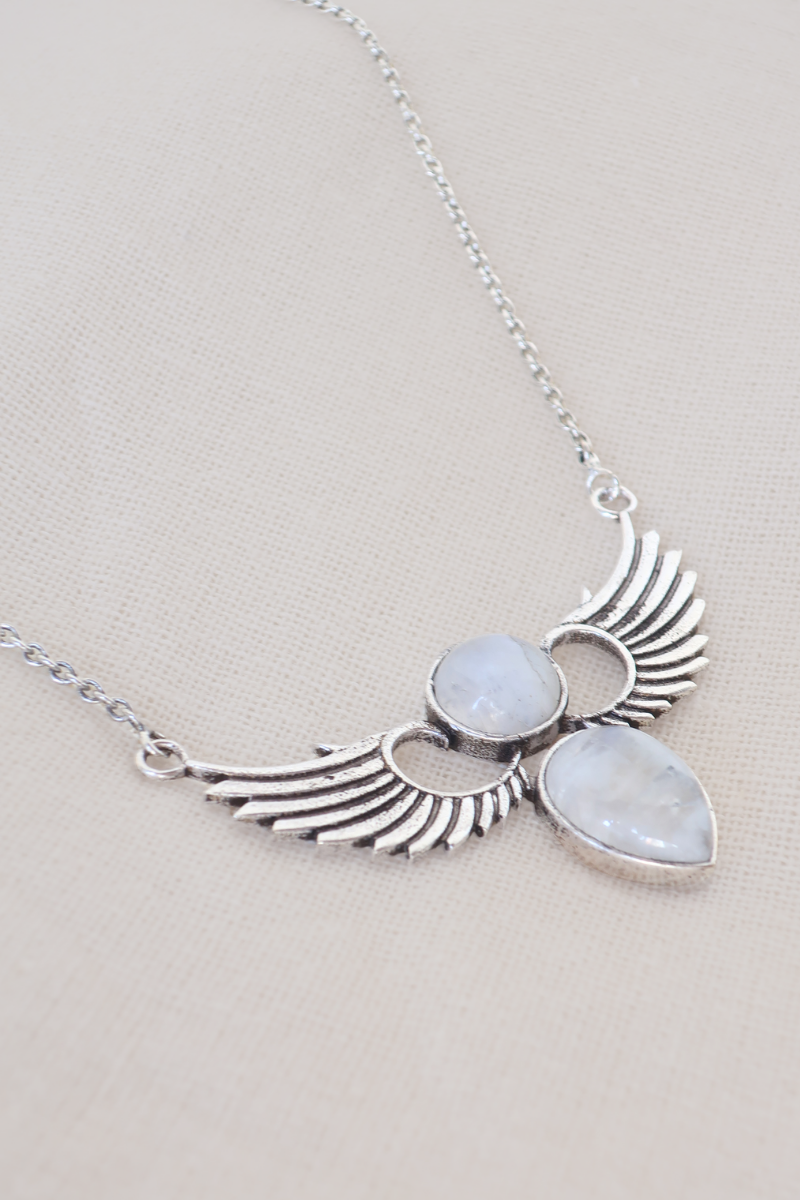 Moonlit Flight Silver Plated Necklace