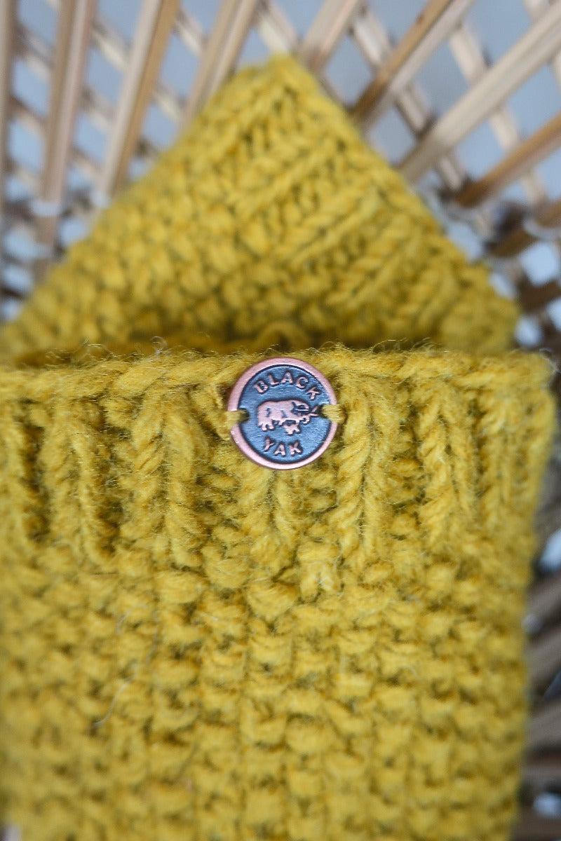 Black Yak Mittens in Mustard Yellow by All About Audrey