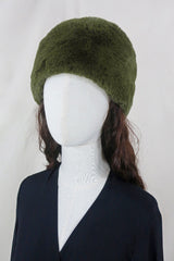 Anastasia Faux Fur Hat in Olive Green by All About Audrey