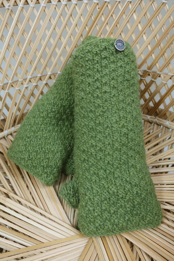 Black Yak Mittens in Olive Green By All About Audrey