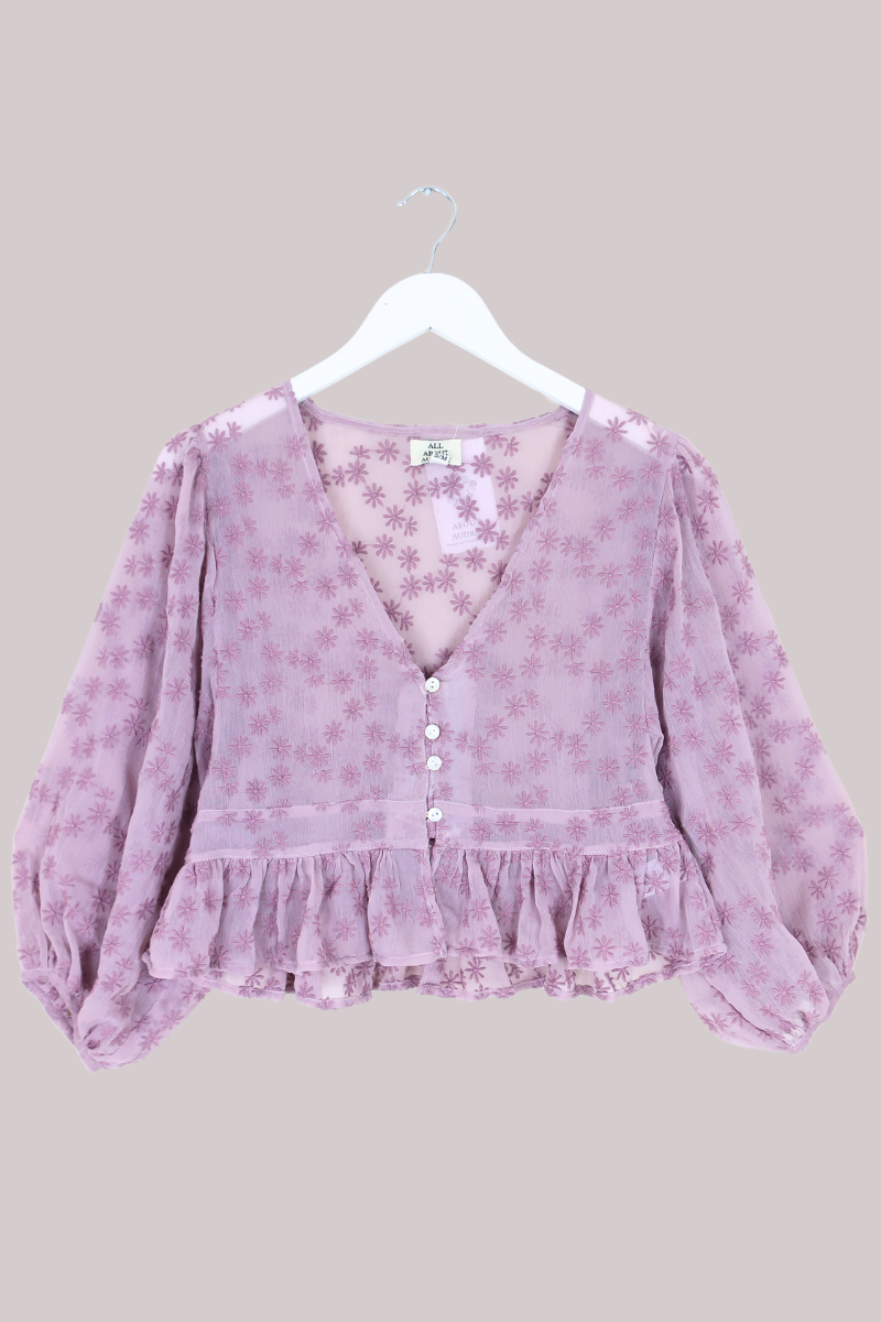 Catherine Sheer Blouse in Storybook Purple