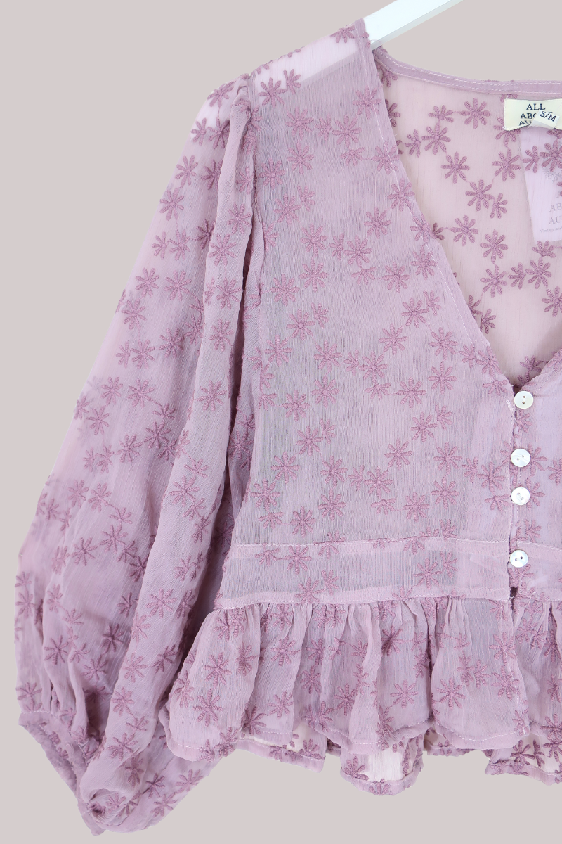 Catherine Sheer Blouse in Storybook Purple