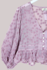 Catherine Sheer Blouse in Storybook Purple
