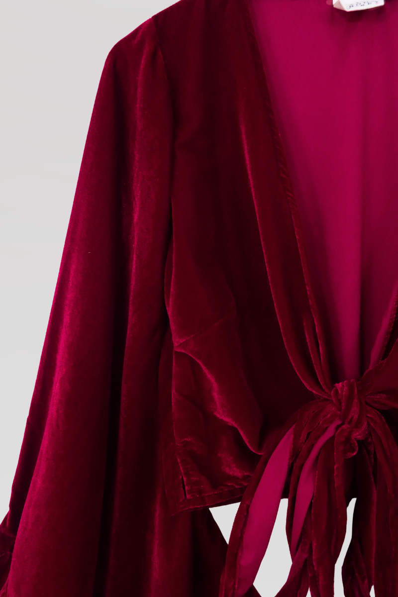 Khroma Venus Wrap Top in Panther Pink Velvet by all about audrey