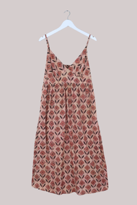 Isobel Maxi Dress in Summer Haze Pink Block Print Pansies