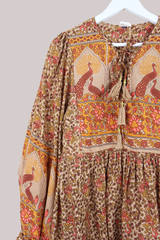 Peacock Prairie Top in Tan & Turmeric