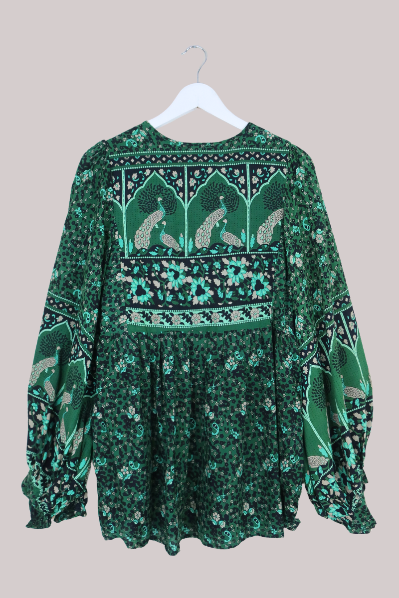 Peacock Prairie Top in Forest Green