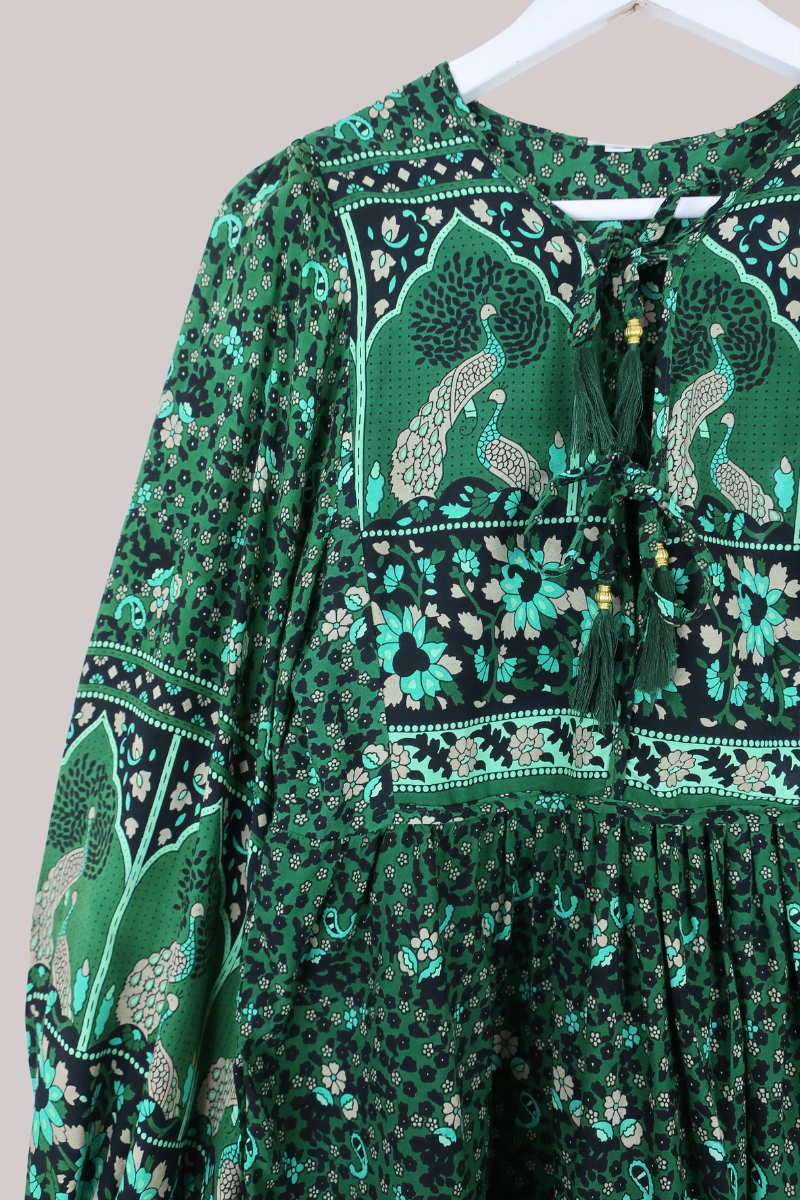 Peacock Prairie Top in Forest Green