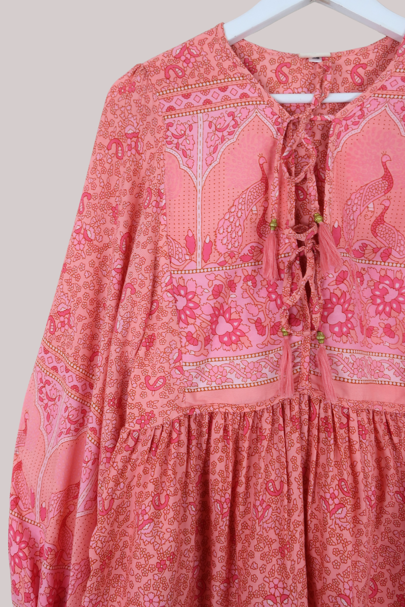 Peacock Prairie Top in Peachy Rose