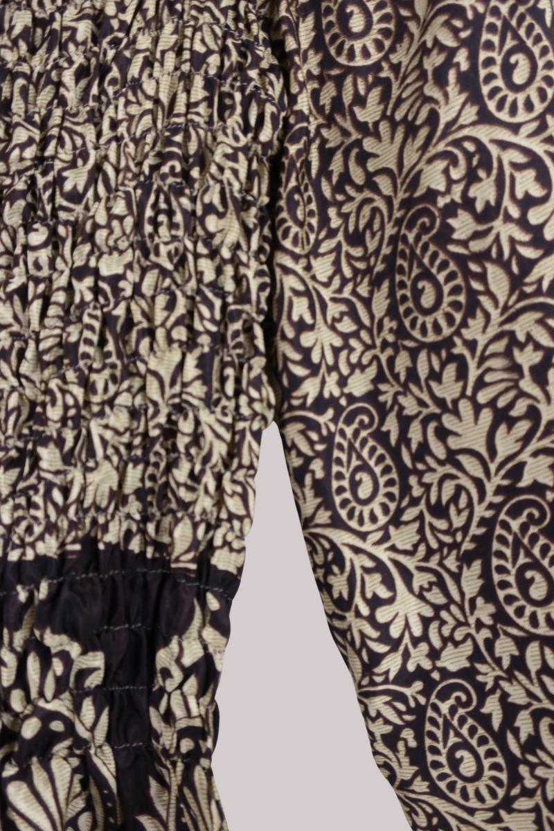 Pearl Vintage Sari Top - Hickory & Gold Paisley - Free Size by All About Audrey