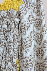 Pearl Vintage Sari Top - Yellow & Cream Wildflower - Free Size by All About Audrey