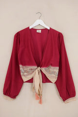 Lola Wrap Top - Peppercorn Pink - Size XS by All About Audrey