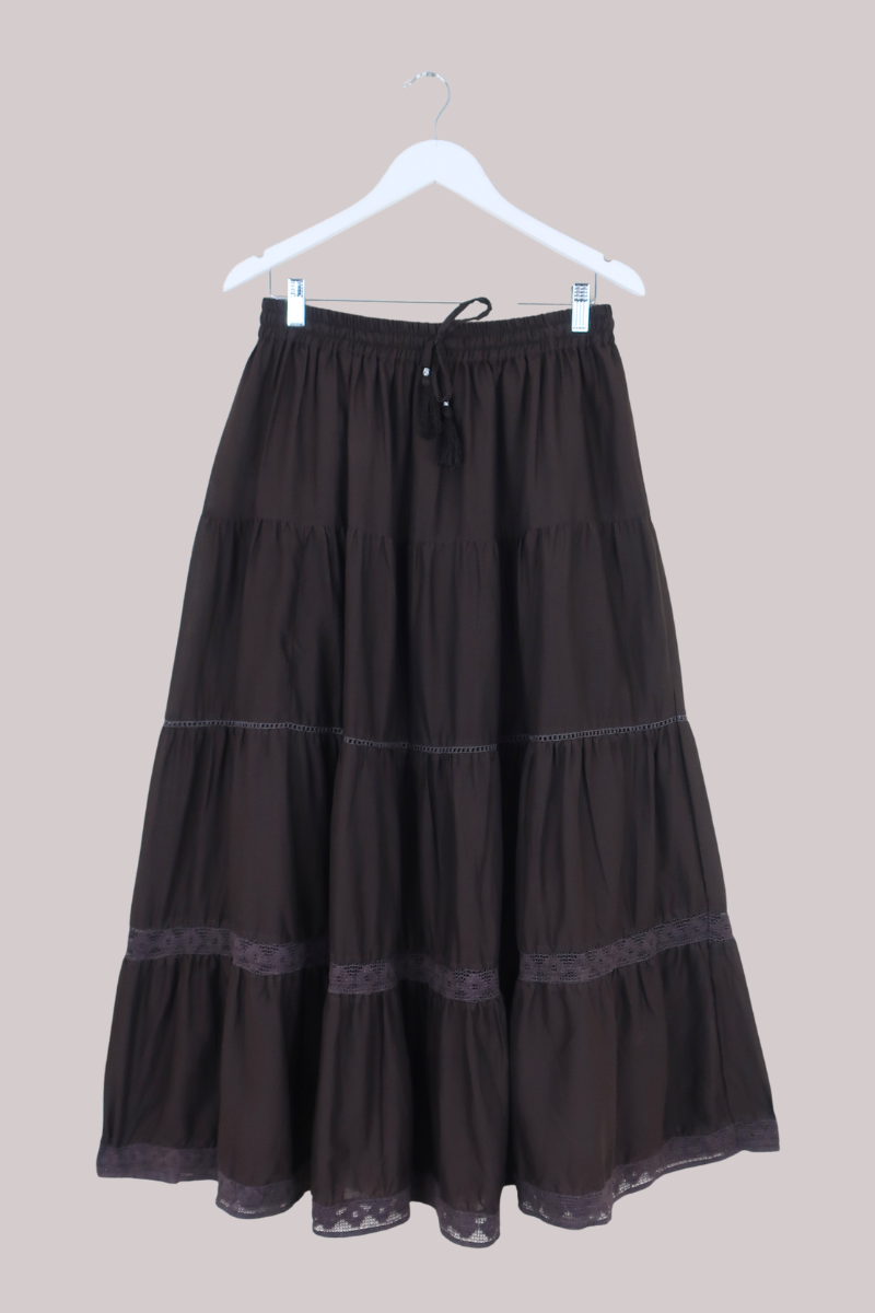 Pisces Crochet Skirt in Tuscan Brown