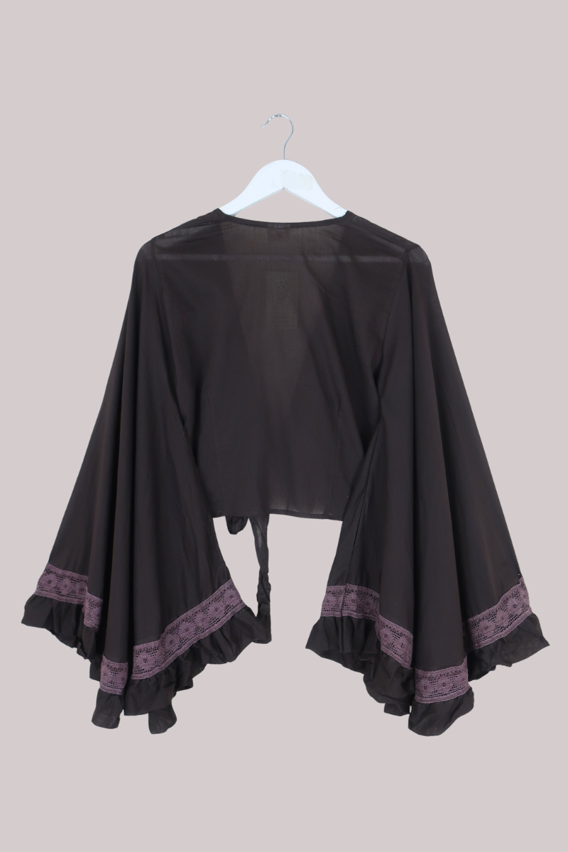 Pisces Crochet Wrap Top in Tuscan Brown