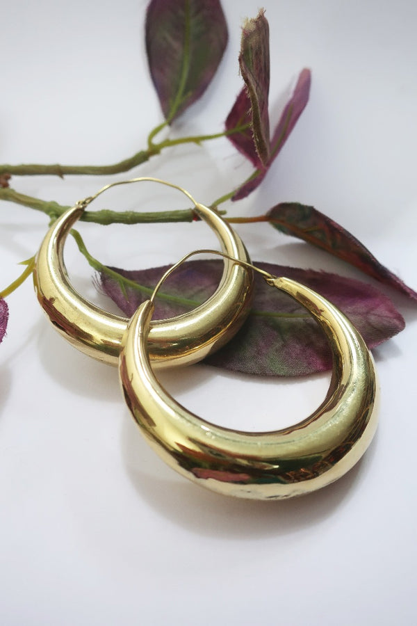 Large Hoop Earrings in Gold Plated Brass by all about audrey