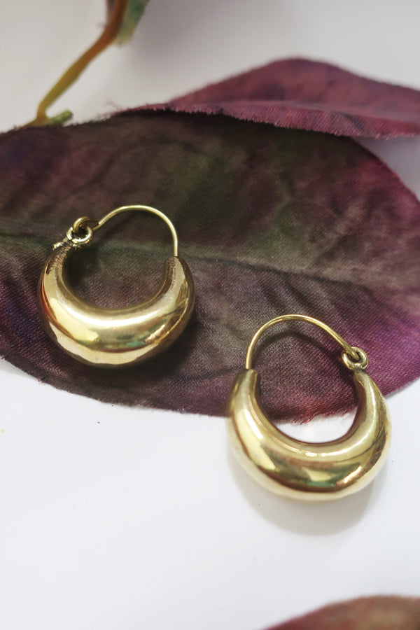 Mini Hoop Earrings in Gold Plated Brass