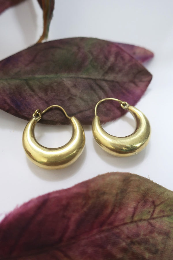 Small Hoop Earrings in Gold Plated Brass by all about audrey