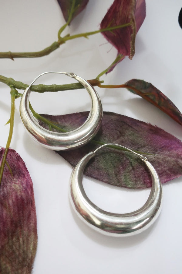 Medium Hoop Earrings in Silver Plated Brass by all about audrey