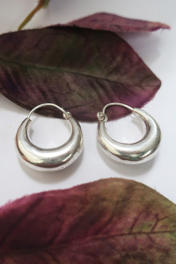 Small Hoop Earrings in Silver Plated Brass by all about audrey