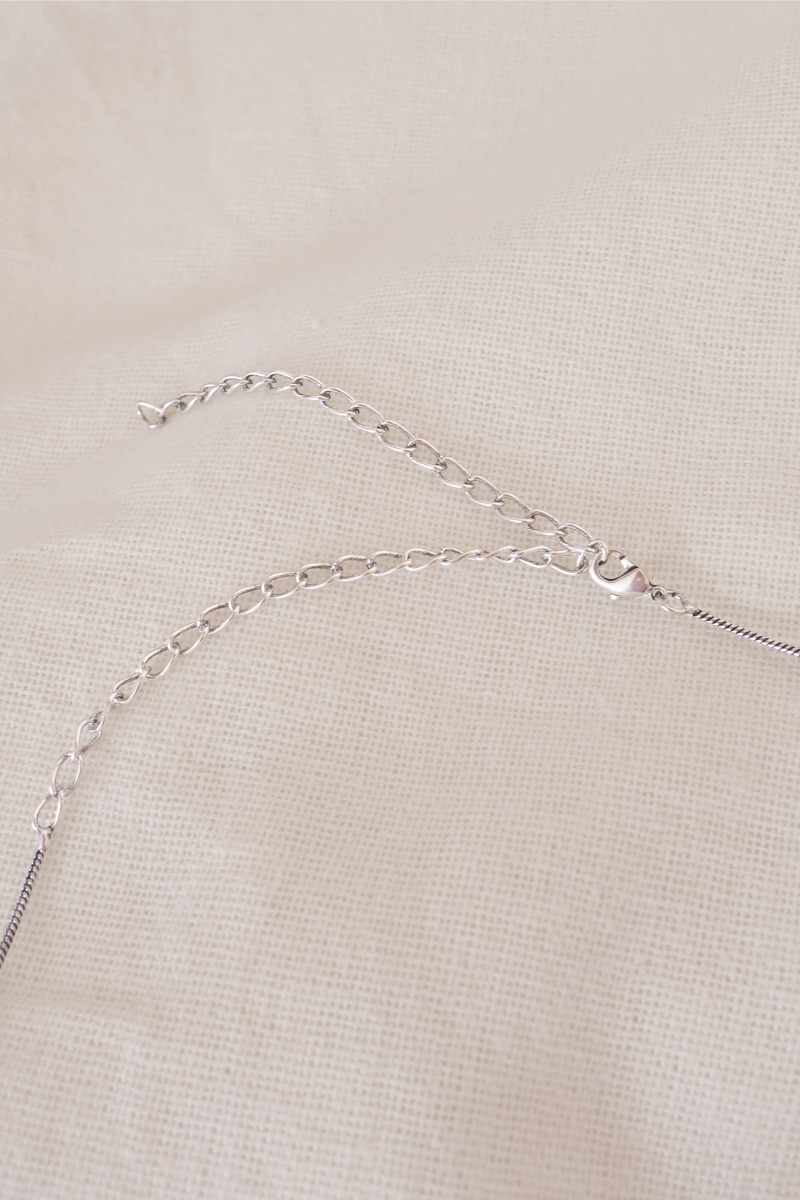 Precious Jewels Flower Drop Chakra Silver Plated Necklace