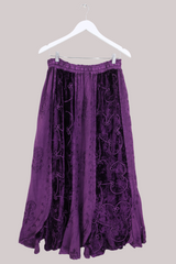 Velvet Handkerchief Midi Skirt in Jewelled Violet - Free Size by All About Audrey