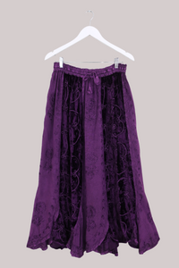 Velvet Handkerchief Midi Skirt in Jewelled Violet - Free Size by All About Audrey