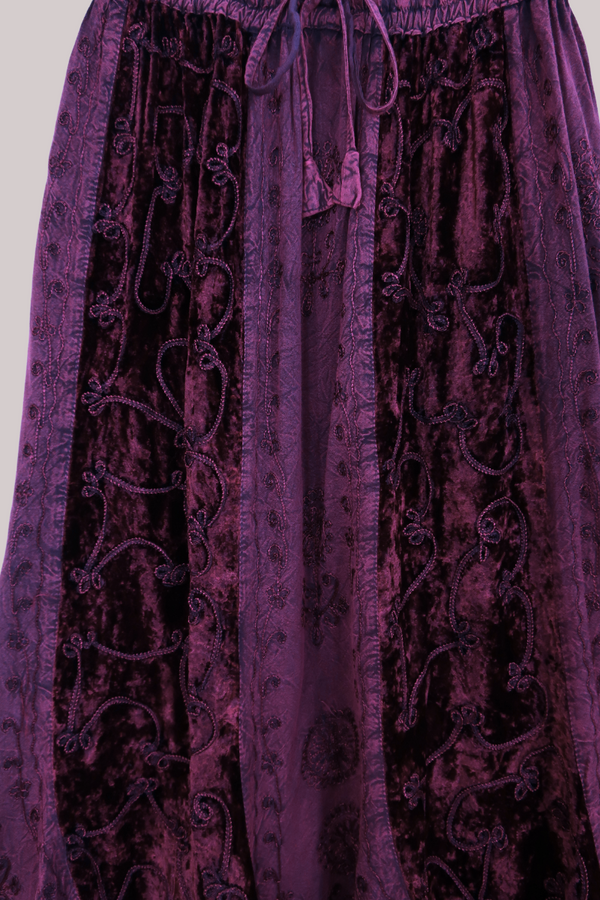 Velvet Handkerchief Midi Skirt in Jewelled Violet - Free Size by All About Audrey