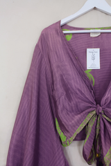 Venus Wrap Top - Heard It Through the Grapevine Purple - Vintage Sari - L/XL