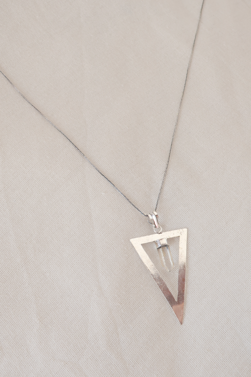 Quartz Point Silver Plated Necklace
