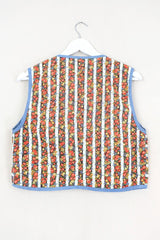 Willa Reclaimed Denim Waistcoat - Granny's Florals - Size S by All  About Audrey