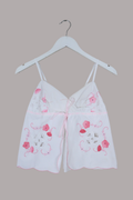 Babydoll Vintage Tablecloth Top in Ditsy Cherry Blossom - Size XS