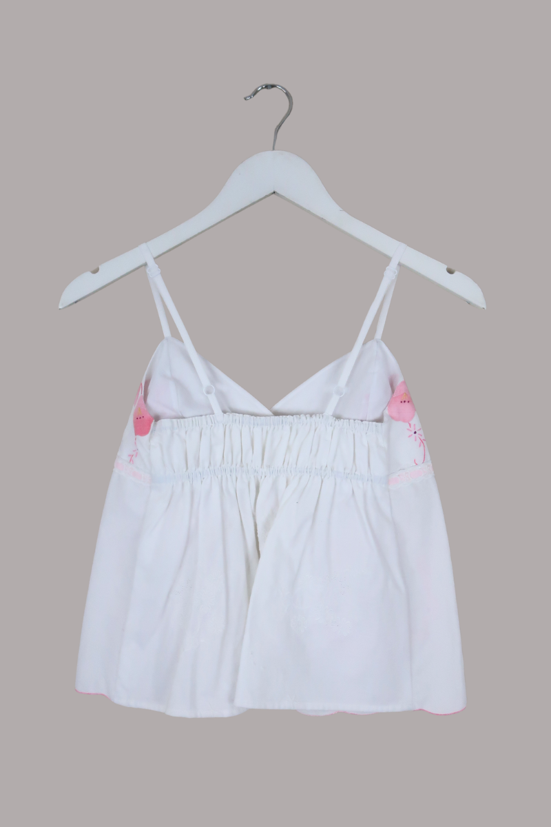 Babydoll Vintage Tablecloth Top in Ditsy Cherry Blossom - Size XS