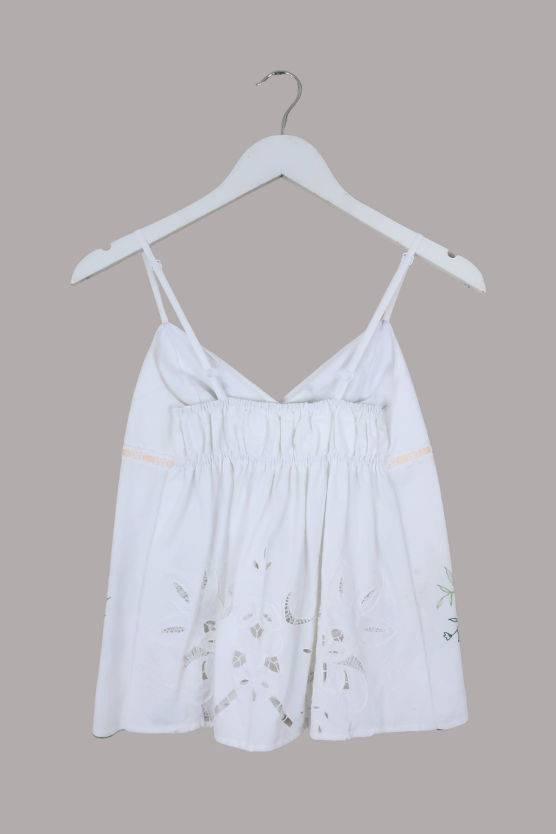 Babydoll Vintage Tablecloth Top in Field Of Daisies - Size XS