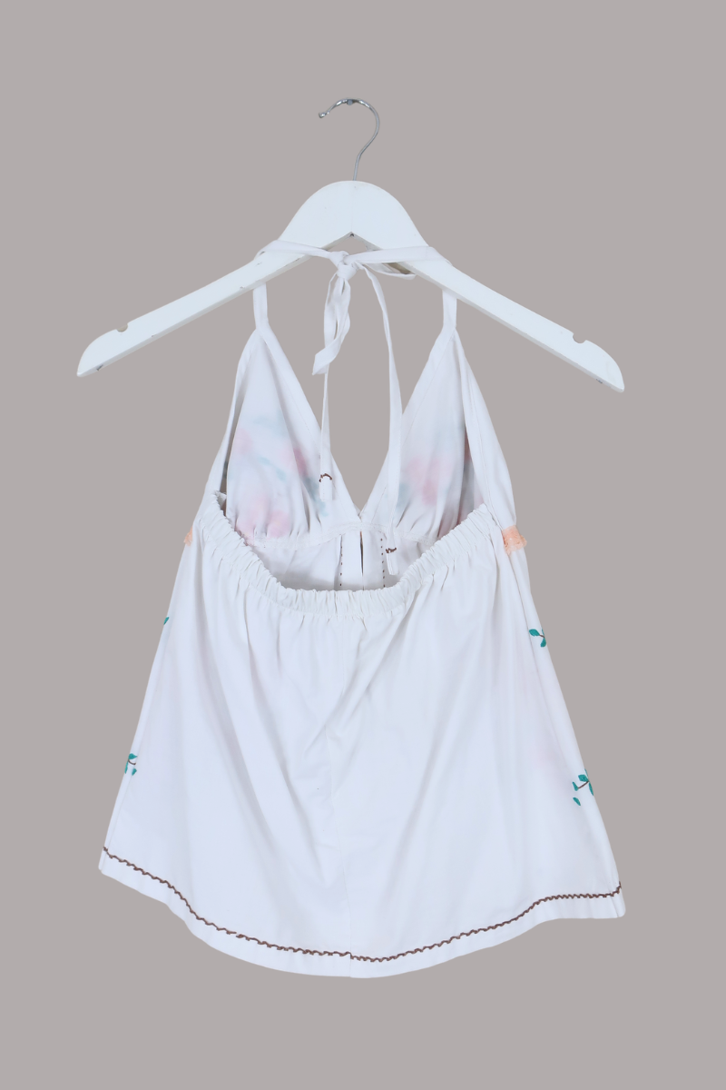 Babydoll Vintage Tablecloth Top in French Riviera Florals - Size XS/S