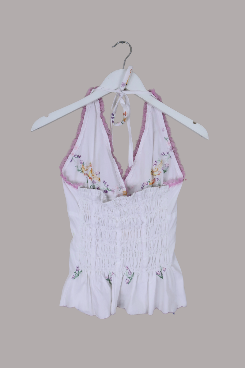 Babydoll Vintage Tablecloth Top in Little Ducklings - Size XS