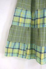 Adelaide Patchwork Maxi Skirt in Granny Smith Green Tartan by All About Audrey