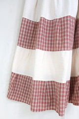 Adelaide Patchwork Maxi Skirt in Picnic Blanket Red & Cream by All About Audrey