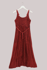 Indian Embroidered Sundress in Earth Red - Free Size XXL by All About Audrey