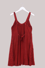 Indian Button-Up Mini Sundress in Earth Red by All About Audrey