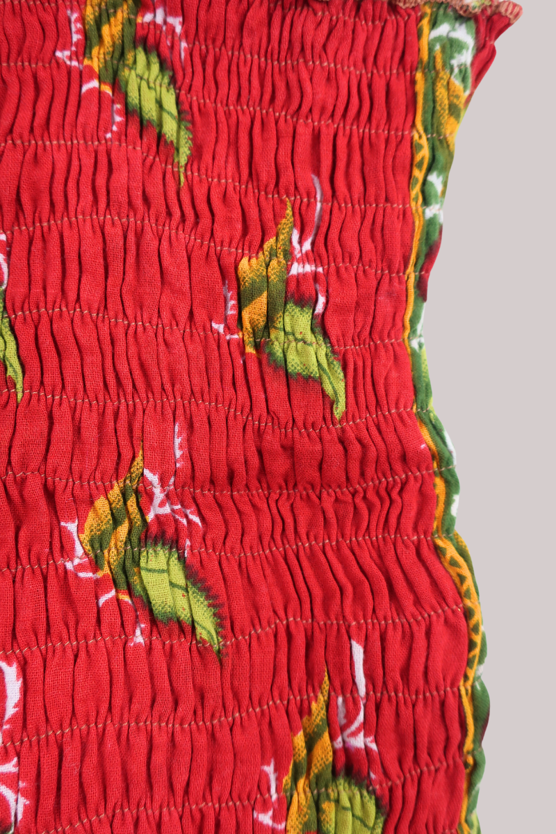 Rosa Vintage Cotton Ruched Top - Spicy Chili Red - Free Size XS by All About Audrey