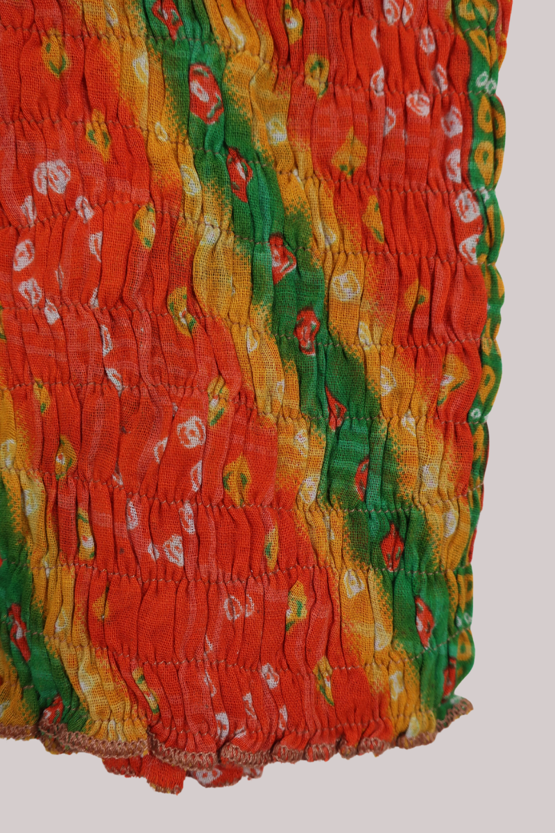 Rosa Vintage Cotton Ruched Top - Carnival Orange - Free Size S/M - by All About Audrey