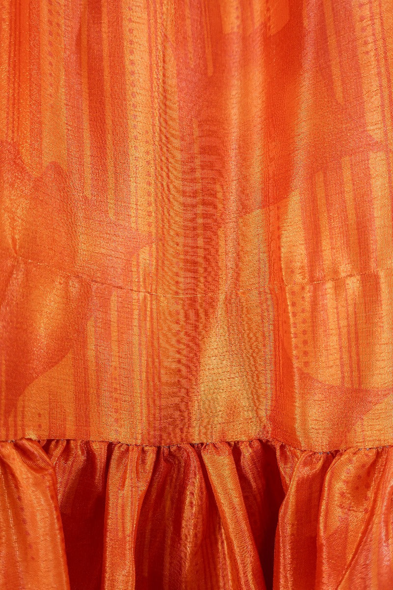 Rosie Maxi Skirt - Vintage Sari - Marigold Orange Jubilee - Free Size S/M by All About Audrey