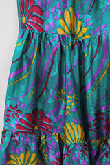 Rosie Midi Skirt - Sapphire of the Sea - Vintage Indian Sari - Free Size