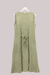 Embroidered Sleeveless Kaftan Midi in Dusty Sage Floral by All About Audrey