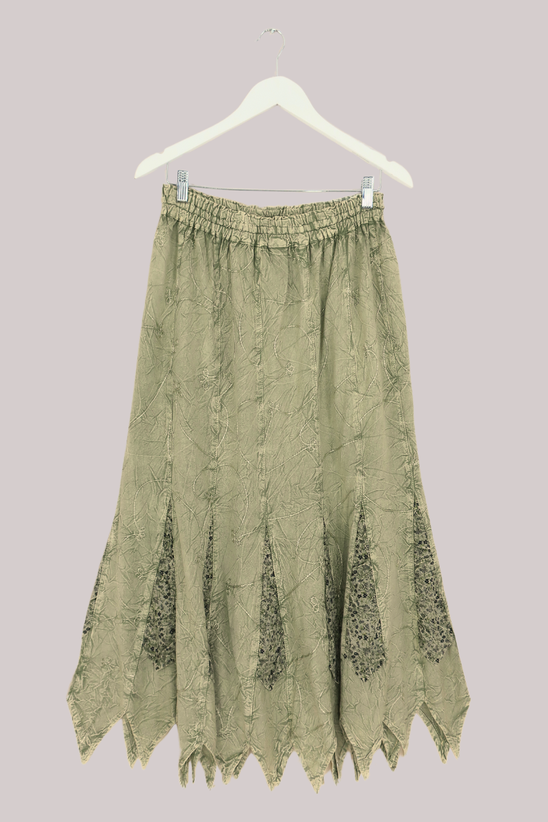Pixie Maxi Skirt in Dusty Sage - Free Size