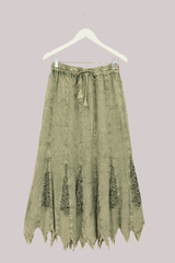 Pixie Maxi Skirt in Dusty Sage - Free Size