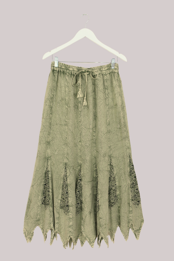 Pixie Maxi Skirt in Dusty Sage - Free Size