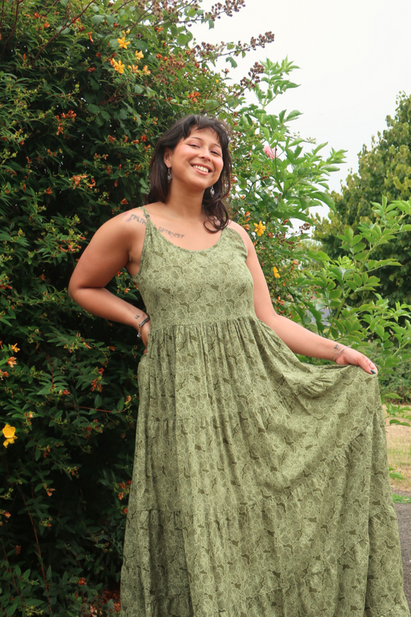 Samantha Maxi Dress in Matcha Green